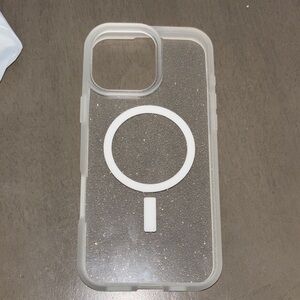 Clear Glitter Phone Case with MagSafe Compatibility for iPhone 16 pro max